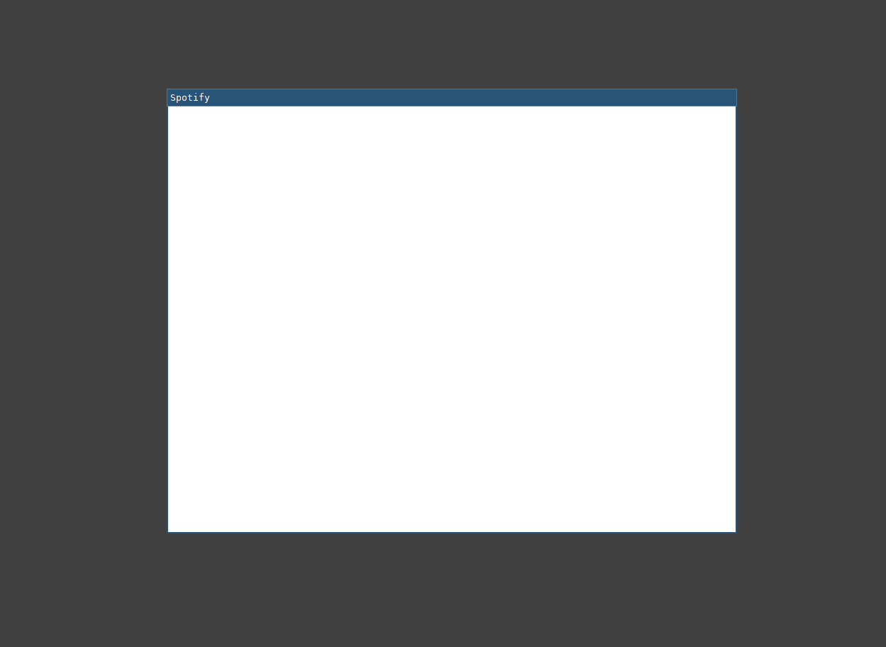 Empty white window on gray background, with title Spotify